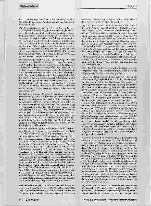 Vorschauseite 2: Ausgleich von Feiertagsarbeit nach TVöD-K bei „verblockter“ Teilzeit