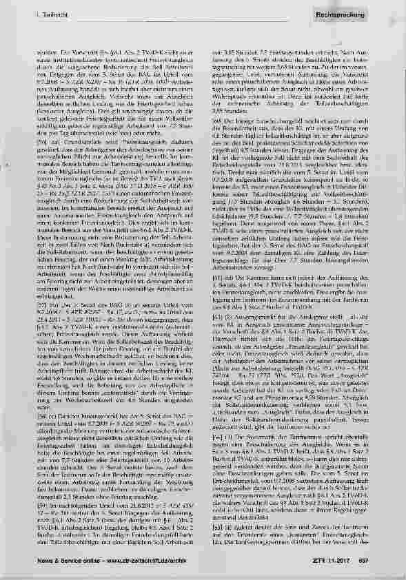 Vorschauseite 3: Ausgleich von Feiertagsarbeit nach TVöD-K bei „verblockter“ Teilzeit