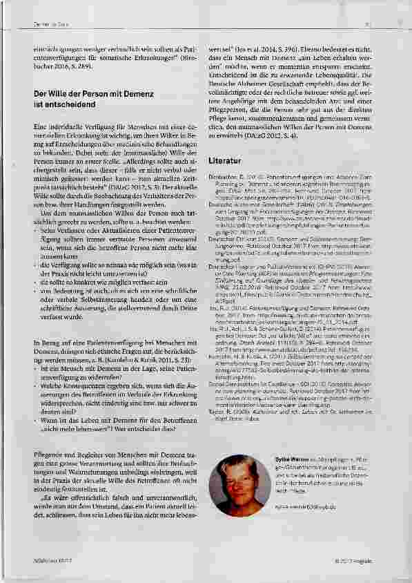 Vorschauseite 3: Selbstbestimmt bis zum Lebensende? „Advanced Care Planning“ bei Menschen mit Demenz