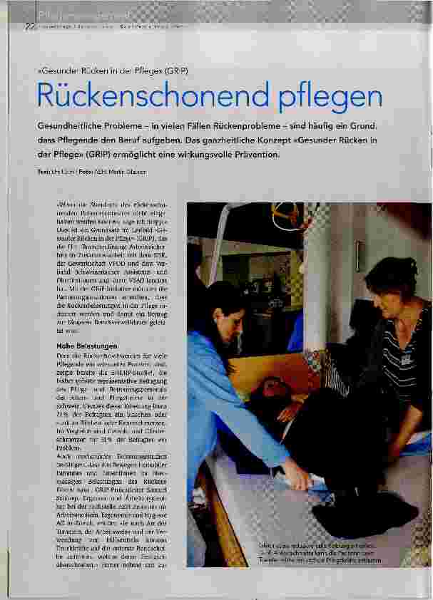 Vorschauseite 1: Rückenschonend pflegen