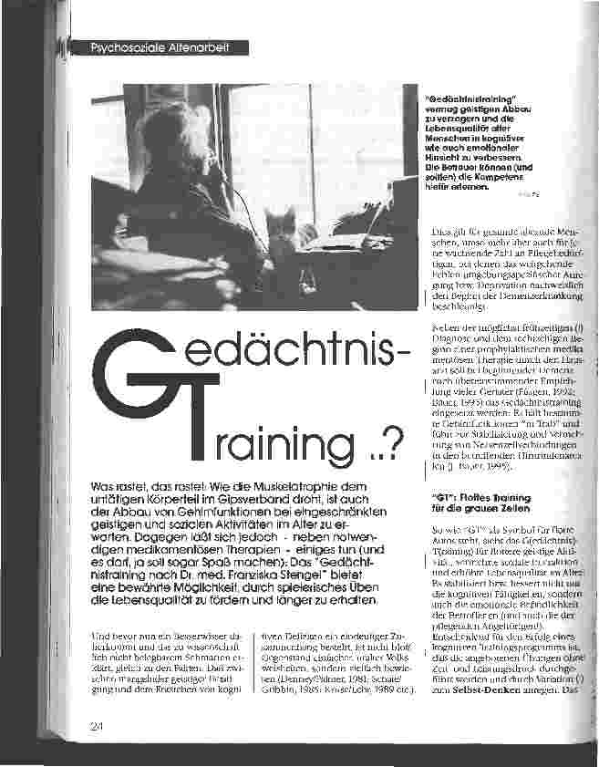 Vorschauseite 1: Gedächtnis-Training ..?