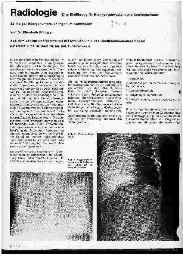 Vorschauseite 1: Radiologie 33. Folge: Röntgenuntersuchungen im Kindesalter