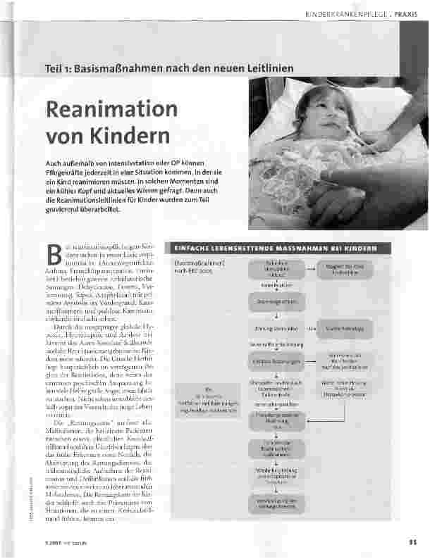 Vorschauseite 1: Teil 1: Basismaßnahmen nach den neuen LeitlinienReanimation von Kindern