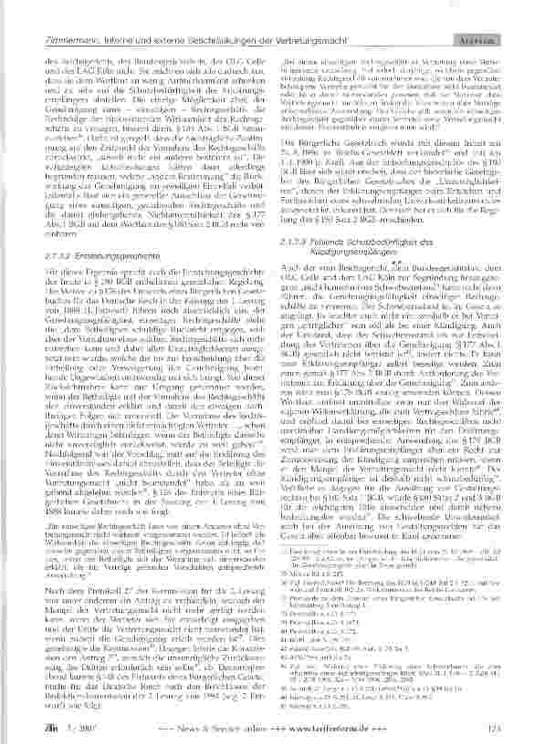 Vorschauseite 5: Interne und externe Beschränkungen der Vertretungsmacht beim Ausspruch von Kündigungen