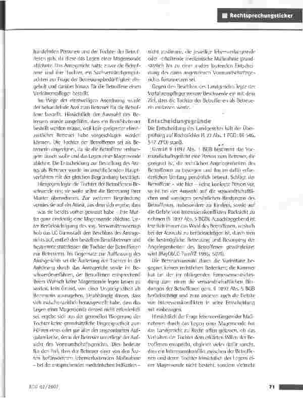 Vorschauseite 2: Bestellung einer nahen Angehörigen zur Betreuerin