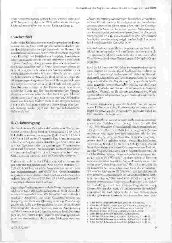 Vorschauseite 2: Die Abgabe von Arzneimitteln in Drogerien als zulässige Form des Arzneimittelhandels?