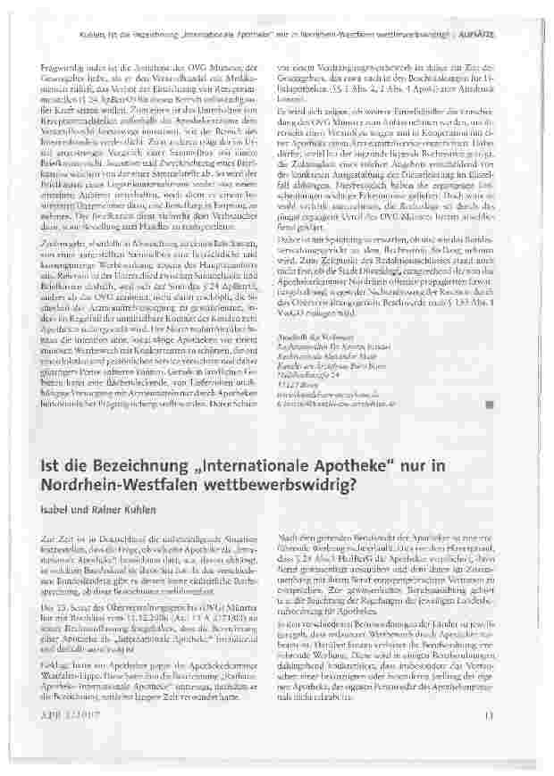 Vorschauseite 4: Die Abgabe von Arzneimitteln in Drogerien als zulässige Form des Arzneimittelhandels?