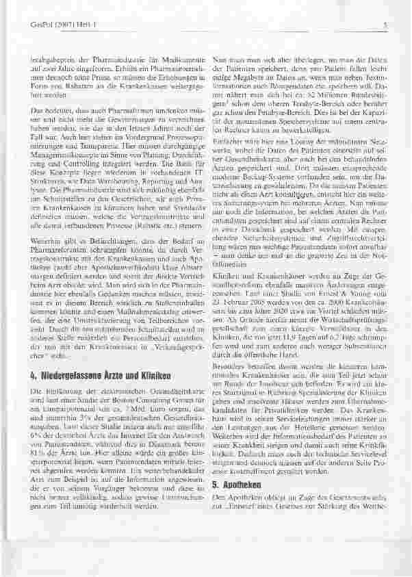 Vorschauseite 5: Die Gesundheitsreform lässt neue Prozesse und Schnittstellen zwischen allen Beteiligten des Gesundheitswesens entstehen
