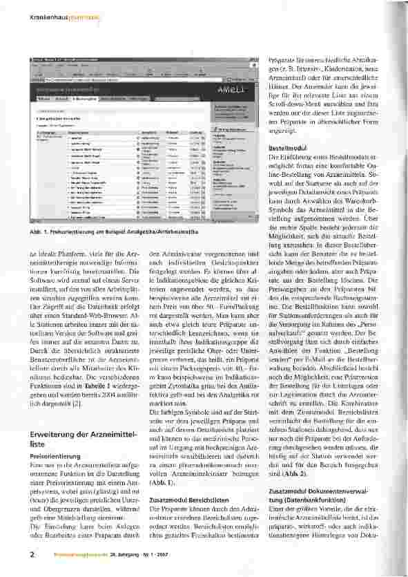Vorschauseite 2: Von der Arzneimittelliste zur Klinik internen Arzneimittel-Datenbank