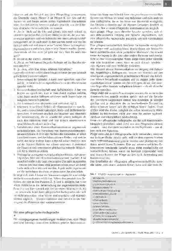 Vorschauseite 2: Die Sprache ist das bildende Organ des Gedanken-Plädoyer für eine pflegerische Fachsprache
