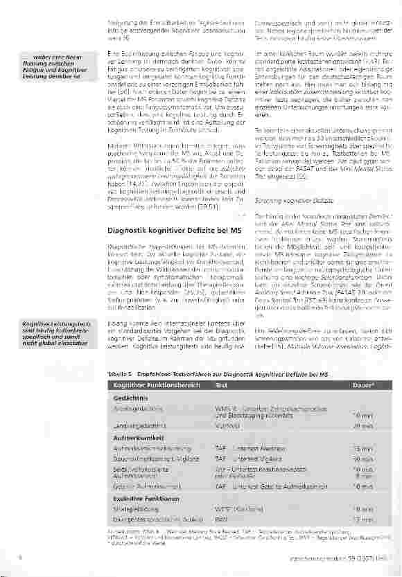 Vorschauseite 5: Diagnostik kognitiver Defizite bei Multipler Sklerose