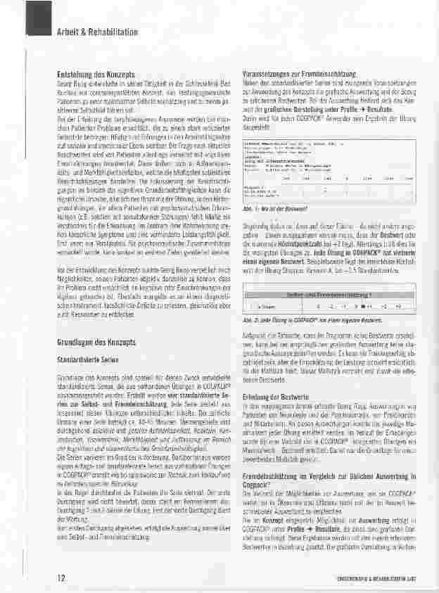 Vorschauseite 2: Die Anwendung von COGPACK® in der ArbeitstherapieKonzept der Rehabilitationsklinik Schloss Bad Buchau