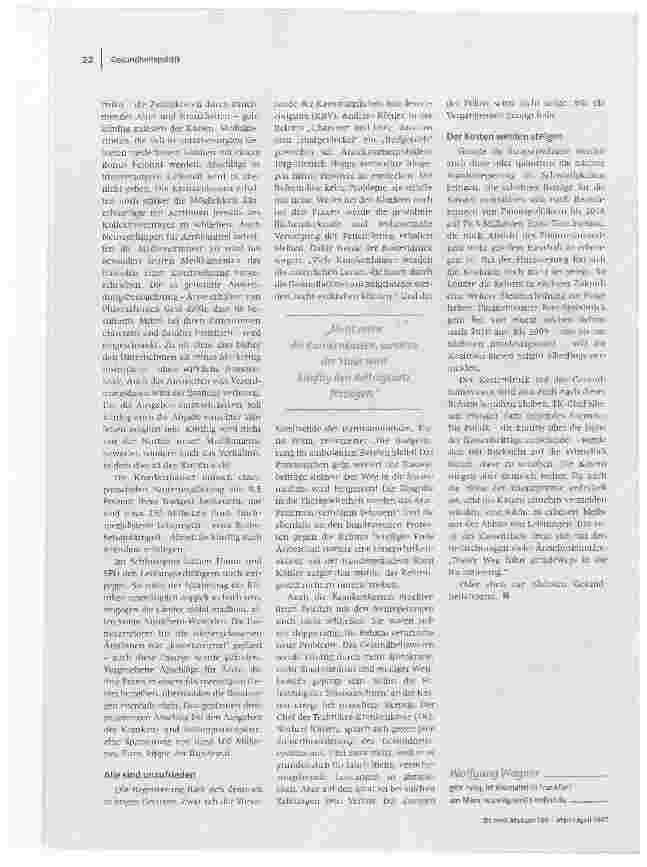 Vorschauseite 3: Und jetzt?Die Gesundheitsreform ist beschlossen