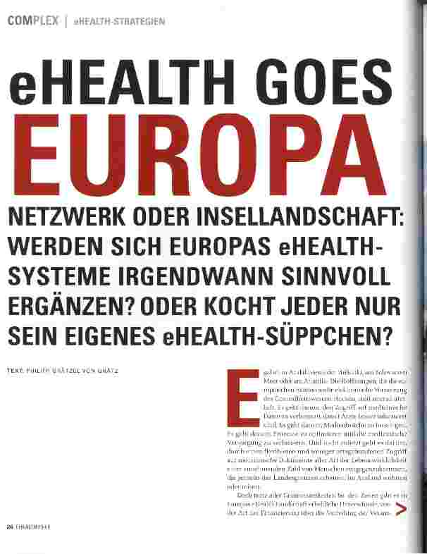 Vorschauseite 1: eHEALTH GOES EUROPA