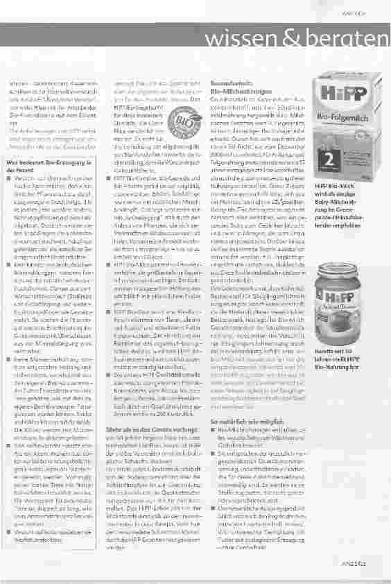 Vorschauseite 2: Bio-Produkte in der Säuglingsernährung