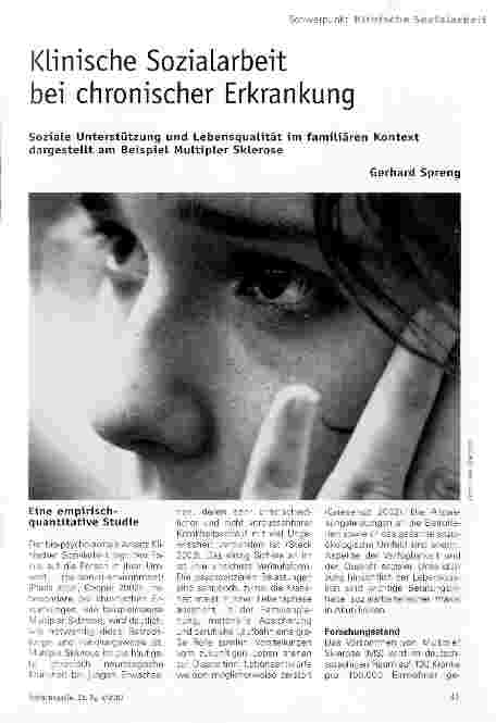 Vorschauseite 1: Klinische Sozialarbeit bei chronischer Erkrankung