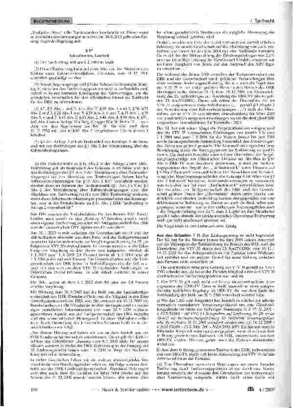 Vorschauseite 2: Auslegung einer Tarifvereinbarung (DRK)