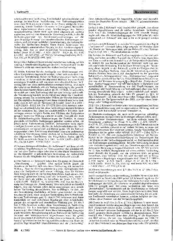 Vorschauseite 3: Auslegung einer Tarifvereinbarung (DRK)
