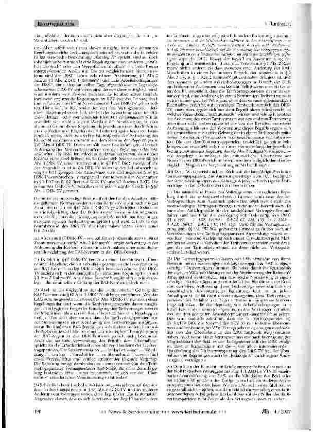 Vorschauseite 4: Auslegung einer Tarifvereinbarung (DRK)