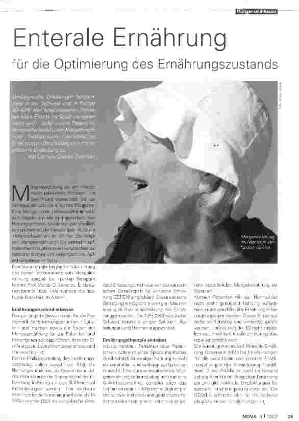 Vorschauseite 1: Enterale Ernährung für die Optimierung des Ernährungszustands
