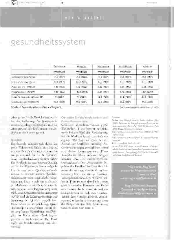 Vorschauseite 2: Gesundheitssysteme im Vergleich Schweiz