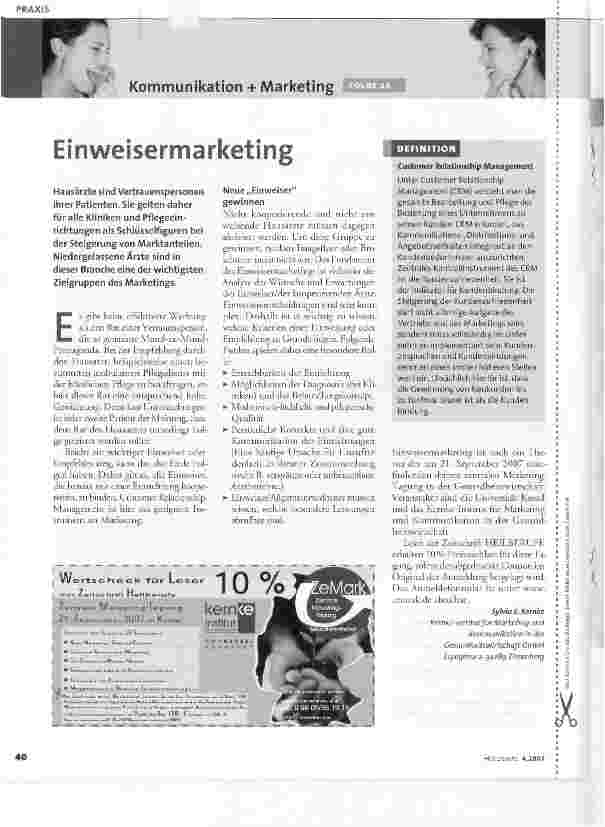 Vorschauseite 1: Einweisermarketing