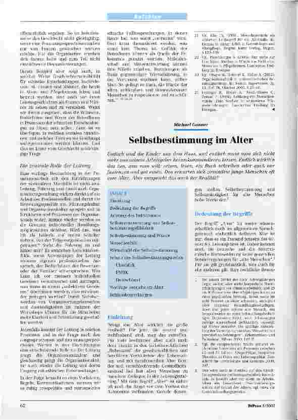 Vorschauseite 1: Selbstbestimmung im Alter