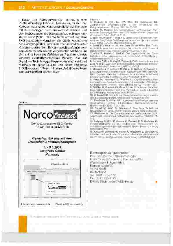 Vorschauseite 4: Minimal invasive und EKG-unterstützte Platzierung eines venösen Portkathetersystems