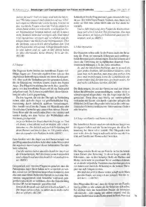 Vorschauseite 5: Belastungen und Bewältigungsstrategien von Frauen mit Brustkrebs in der Phase der chirurgischen Primärtherapie -die Sicht der Pflegenden