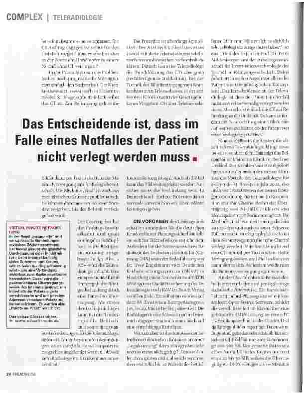 Vorschauseite 3: TELERADIOLOGIE - WEITSICHT