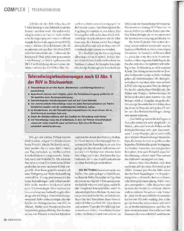 Vorschauseite 5: TELERADIOLOGIE - WEITSICHT