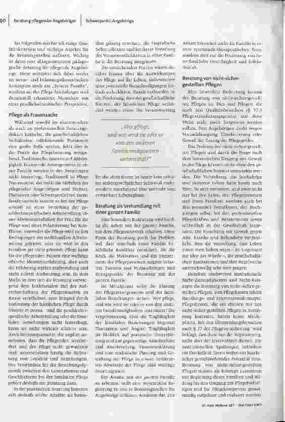 Vorschauseite 2: Die Beratung von pflegenden Angehörigen