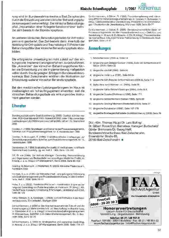 Vorschauseite 5: Klinische Behandlungspfade im Bundeswehrkrankenhaus Bad Zwischenahn