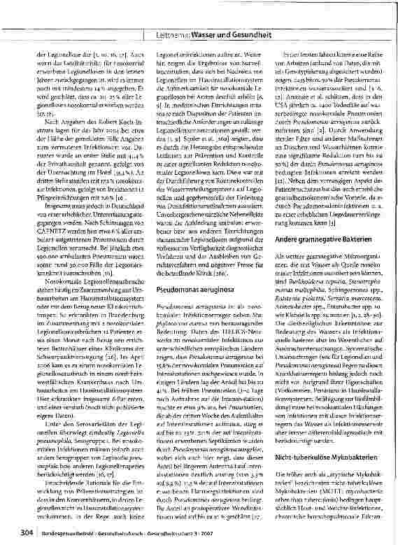 Vorschauseite 3: Wasser als Infektionsquelle in medizinischen Einrichtungen, Prävention und Kontrolle