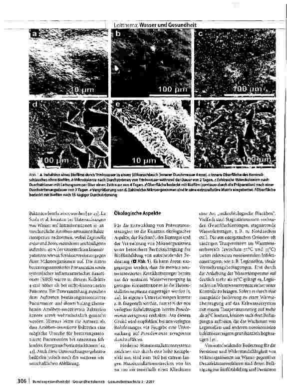 Vorschauseite 5: Wasser als Infektionsquelle in medizinischen Einrichtungen, Prävention und Kontrolle