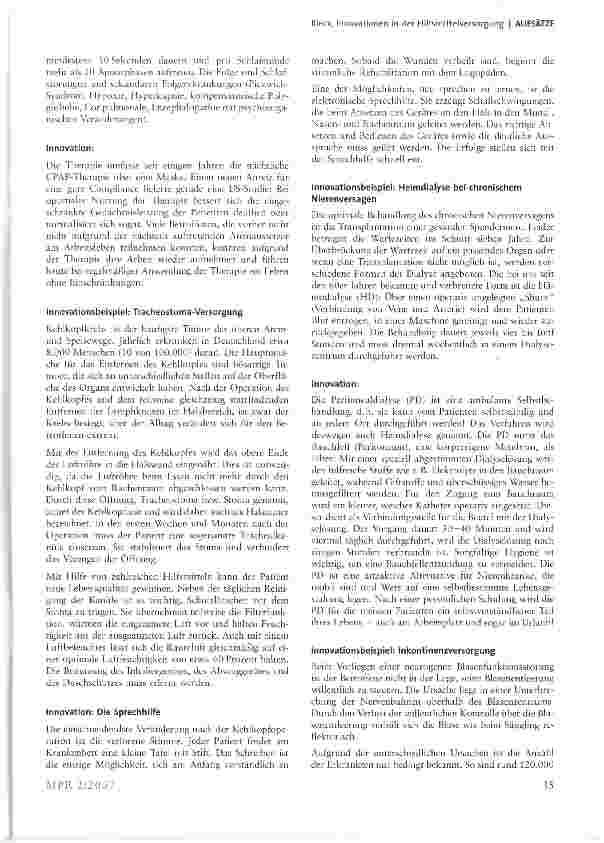 Vorschauseite 3: Innovationen in der Hilfsmittelversorgung