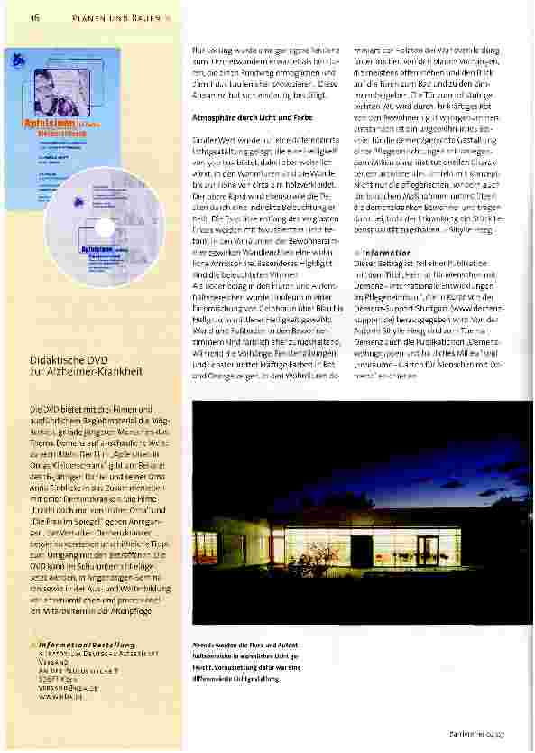 Vorschauseite 5: Architektur als Therapie: Wohngruppe für Demenzkranke