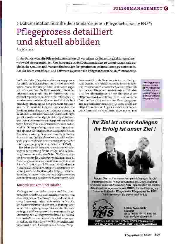 Vorschauseite 1: Dokumentation mithilfe der standardisierten Pflegefachsprache ENP®: Pflegeprozess detailliert und aktuell abbilden