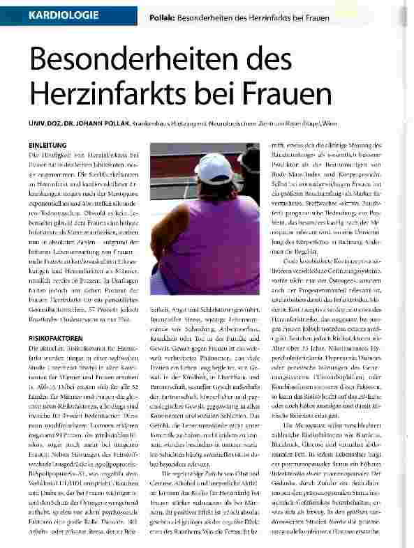 Vorschauseite 1: Besonderheiten des Herzinfarkts bei Frauen