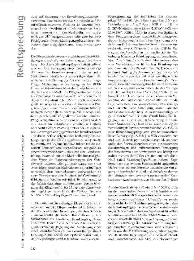Vorschauseite 6: Gemeinsamer Bundesausschuss kann abschließendes Leistungsverzeichnis in einer Krankenpflege-RL festlegen