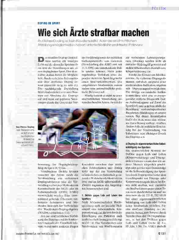 Vorschauseite 1: Wie sich Ärzte strafbar machen