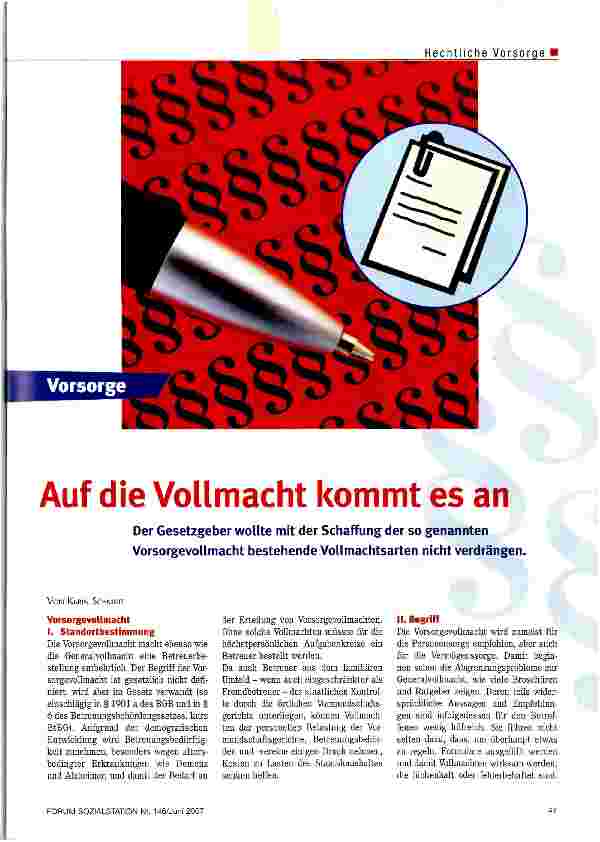 Vorschauseite 1: Auf die Vollmacht kommt es an