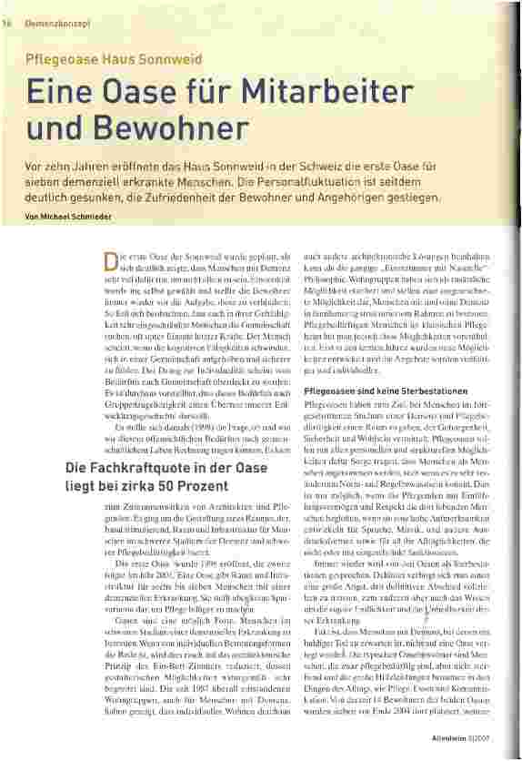 Vorschauseite 1: Eine Oase für Mitarbeiter und Bewohner