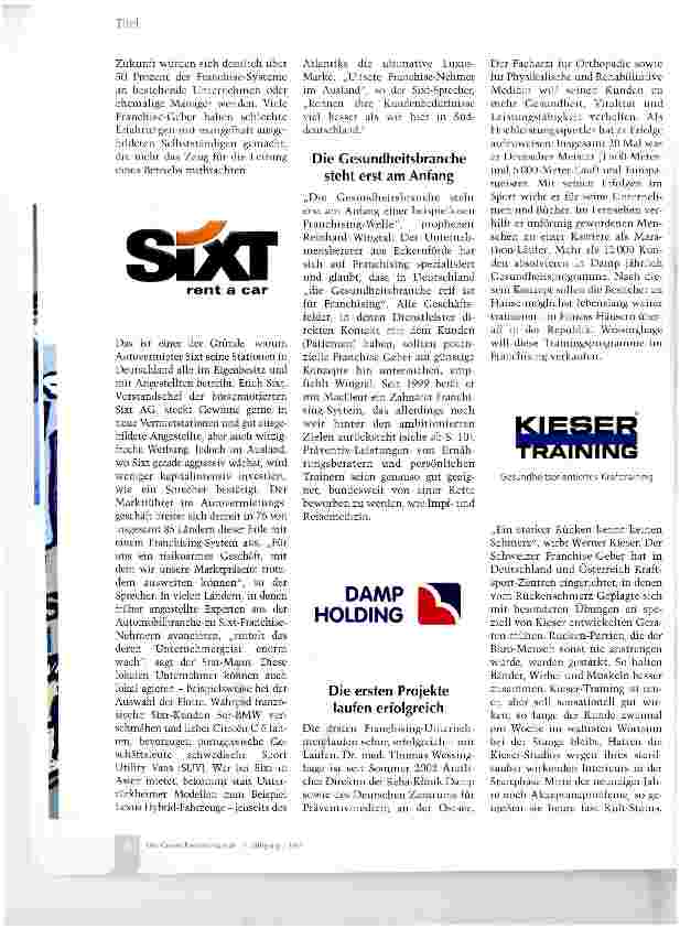 Vorschauseite 3: Franchising verändert die Gesundheitsbranche