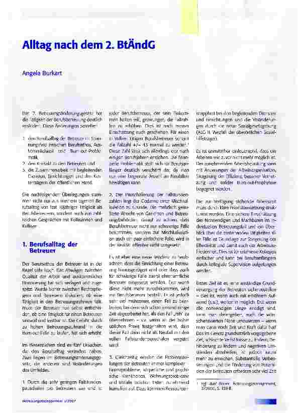 Vorschauseite 1: Alltag nach dem 2. BtÄndG