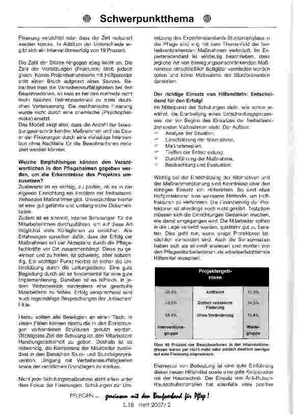 Vorschauseite 2: ReduFix - Das Modellprojekt zur Reduzierung von Fixierungen