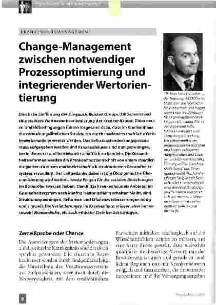 Vorschauseite 1: Change-Management zwischen notwendiger Prozessoptimierung und integrierender Wertorientierung