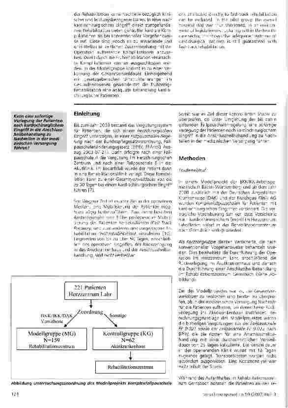 Vorschauseite 2: Komplexfallpauschalen in der Herzchirurgie - ein Modellprojekt zur Frührehabilitation