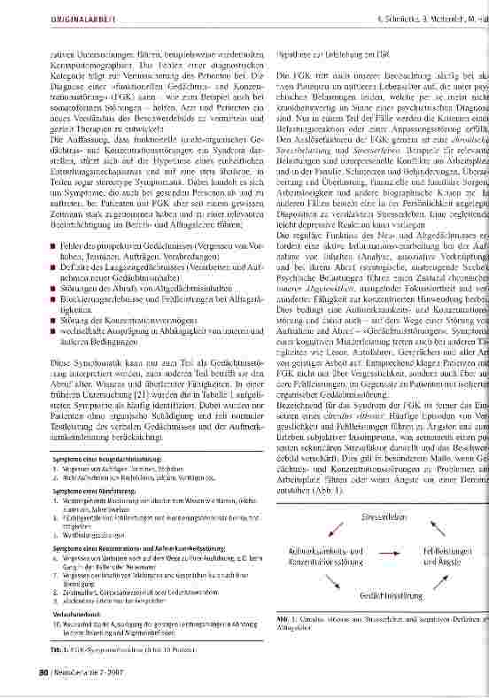 Vorschauseite 2: Funktionelle Gedächtnisund Konzentrationsstörungen