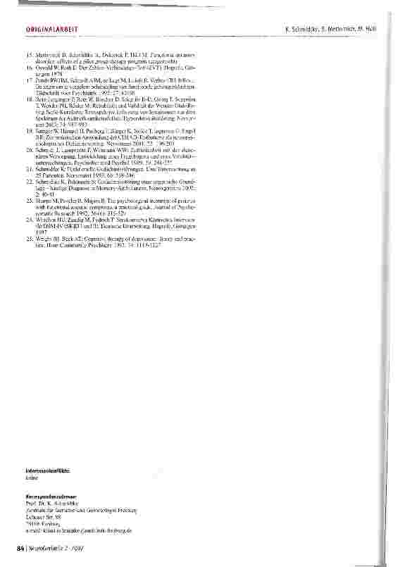 Vorschauseite 6: Funktionelle Gedächtnisund Konzentrationsstörungen